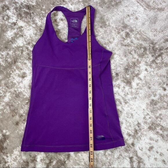 The North Face top purple tank with bra shelf unpadded decorative back SZ S/P - Picture 5 of 9